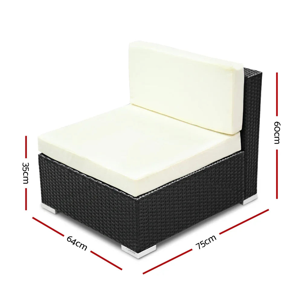 3PC Gardeon Outdoor Furniture Sofa Set Wicker Rattan Garden Lounge Chair Setting - Mekamart Australia