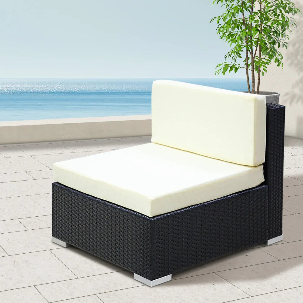 3PC Gardeon Outdoor Furniture Sofa Set Wicker Rattan Garden Lounge Chair Setting - Mekamart Australia