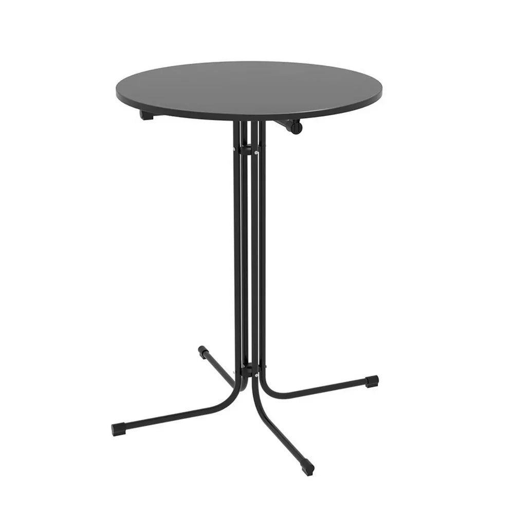 Gardeon Outdoor Bar Table Round Folding Desk Top 109cm Patio Furniture Black - Mekamart Australia