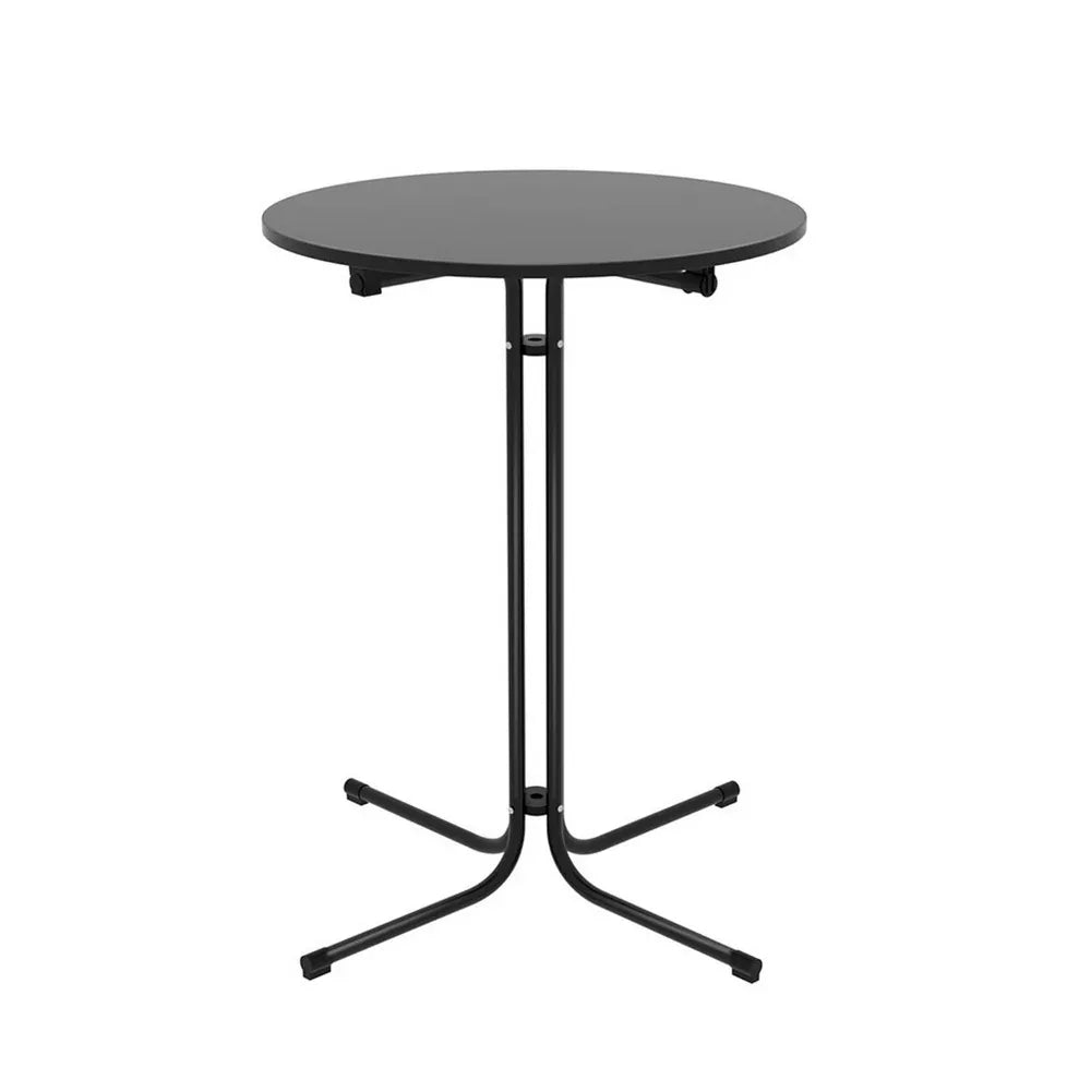 Gardeon Outdoor Bar Table Round Folding Desk Top 109cm Patio Furniture Black - Mekamart Australia