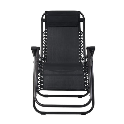 Gardeon Zero Gravity Chair Folding Outdoor Recliner Adjustable Sun Lounge Camping Black - Mekamart Australia