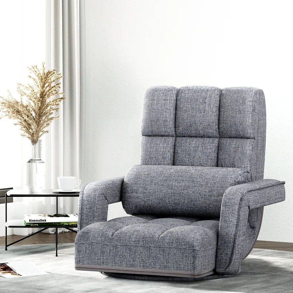 Artiss Floor Chair Lounge Sofa Swivel Grey - Mekamart Australia