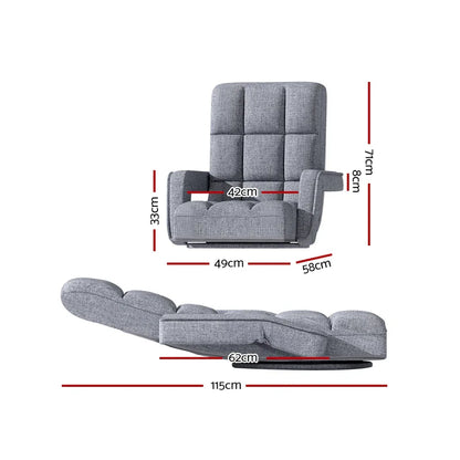 Artiss Floor Chair Lounge Sofa Swivel Grey - Mekamart Australia