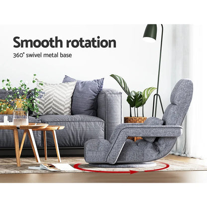 Artiss Floor Chair Lounge Sofa Swivel Grey - Mekamart Australia