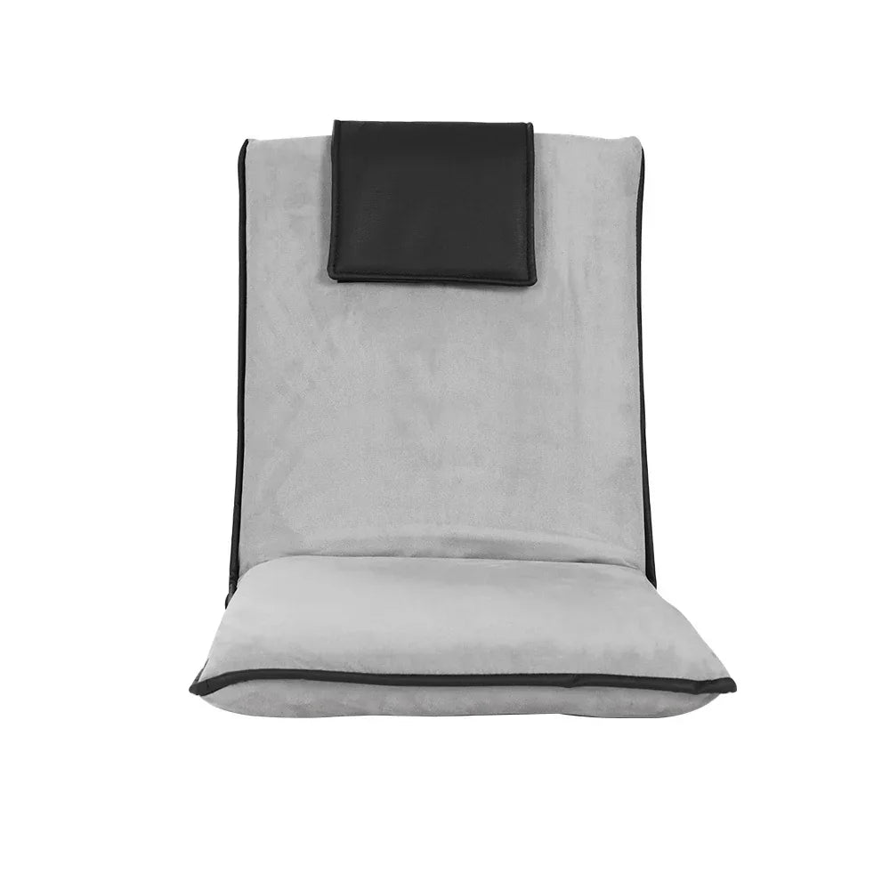 Artiss 2X Floor Lounge Sofa Bed Floor Cushion Velvet Grey - Mekamart Australia