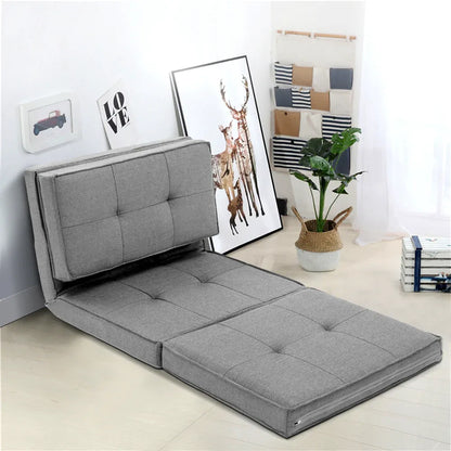 Artiss Floor Lounge Single Sofa Bed Grey Fabric - Mekamart Australia