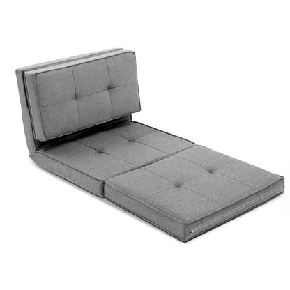 Artiss Floor Lounge Single Sofa Bed Grey Fabric - Mekamart Australia
