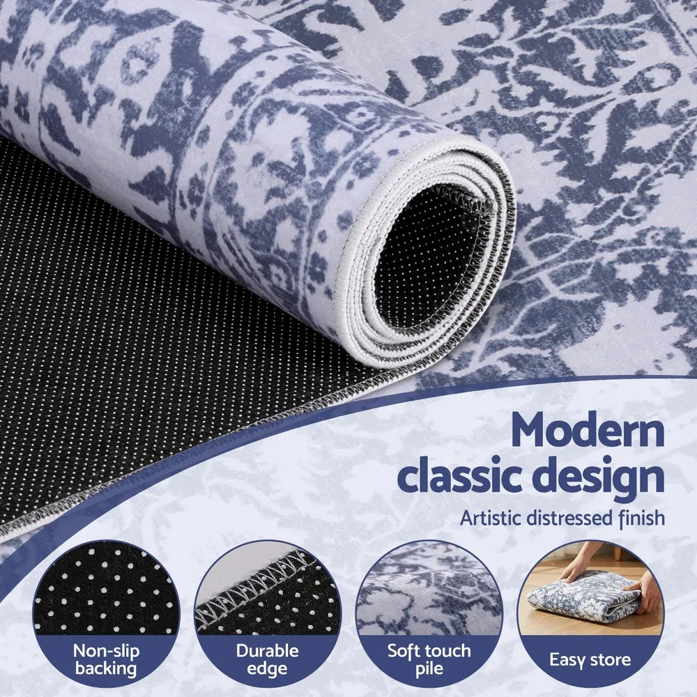Artiss Hallway Runner Rug 80X300cm Soft Velvet Washable Modern Kitchen Mat - Mekamart Australia