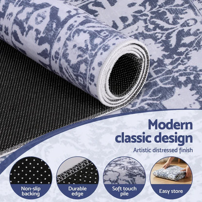 Artiss Hallway Runner Rug 80X300cm Soft Velvet Washable Modern Kitchen Mat - Mekamart Australia