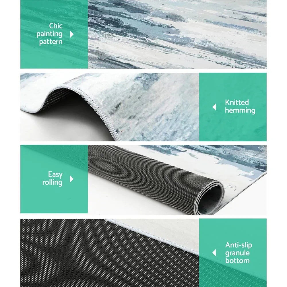 Artiss Rug 200x290cm Area Rug Washable Mat Large Carpet Soft Short Pile Poca - Mekamart Australia