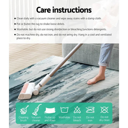 Artiss Rug 200x290cm Area Rug Washable Mat Large Carpet Soft Short Pile Poca - Mekamart Australia