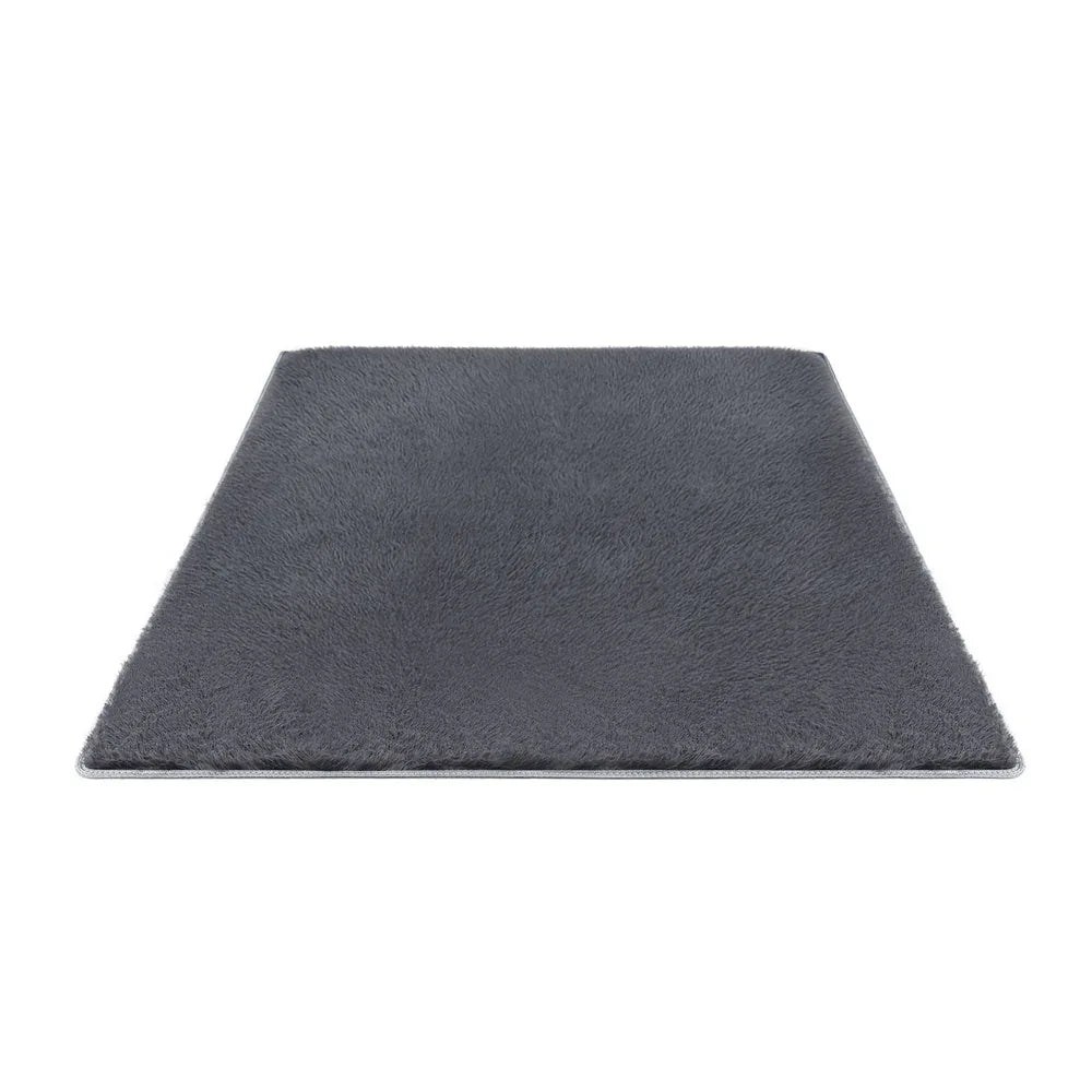 Artiss Floor Rug 140x200cm Plush Area Shaggy Rug Living Room Bedroom Carpet Grey - Mekamart Australia