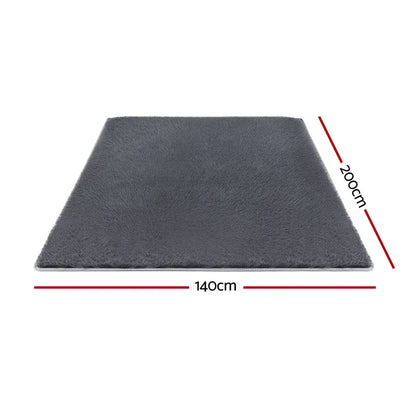 Artiss Floor Rug 140x200cm Plush Area Shaggy Rug Living Room Bedroom Carpet Grey - Mekamart Australia