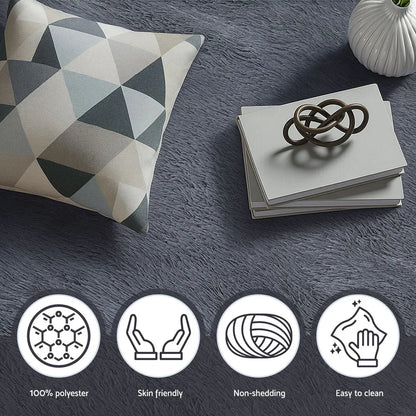 Artiss Floor Rug 140x200cm Plush Area Shaggy Rug Living Room Bedroom Carpet Grey - Mekamart Australia