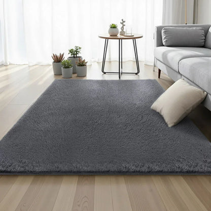 Artiss Floor Rug 140x200cm Plush Area Shaggy Rug Living Room Bedroom Carpet Grey - Mekamart Australia