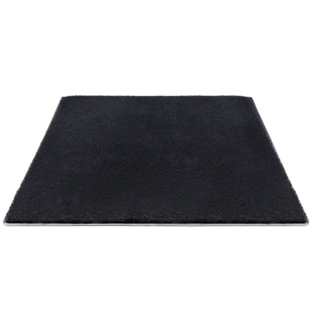 Artiss Floor Rug 160x230cm Plush Area Shaggy Rug Living Room Bedroom Carpet Black - Mekamart Australia