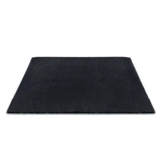 Artiss Floor Rug 200x230cm Plush Area Shaggy Rug Living Room Bedroom Carpet Black - Mekamart Australia
