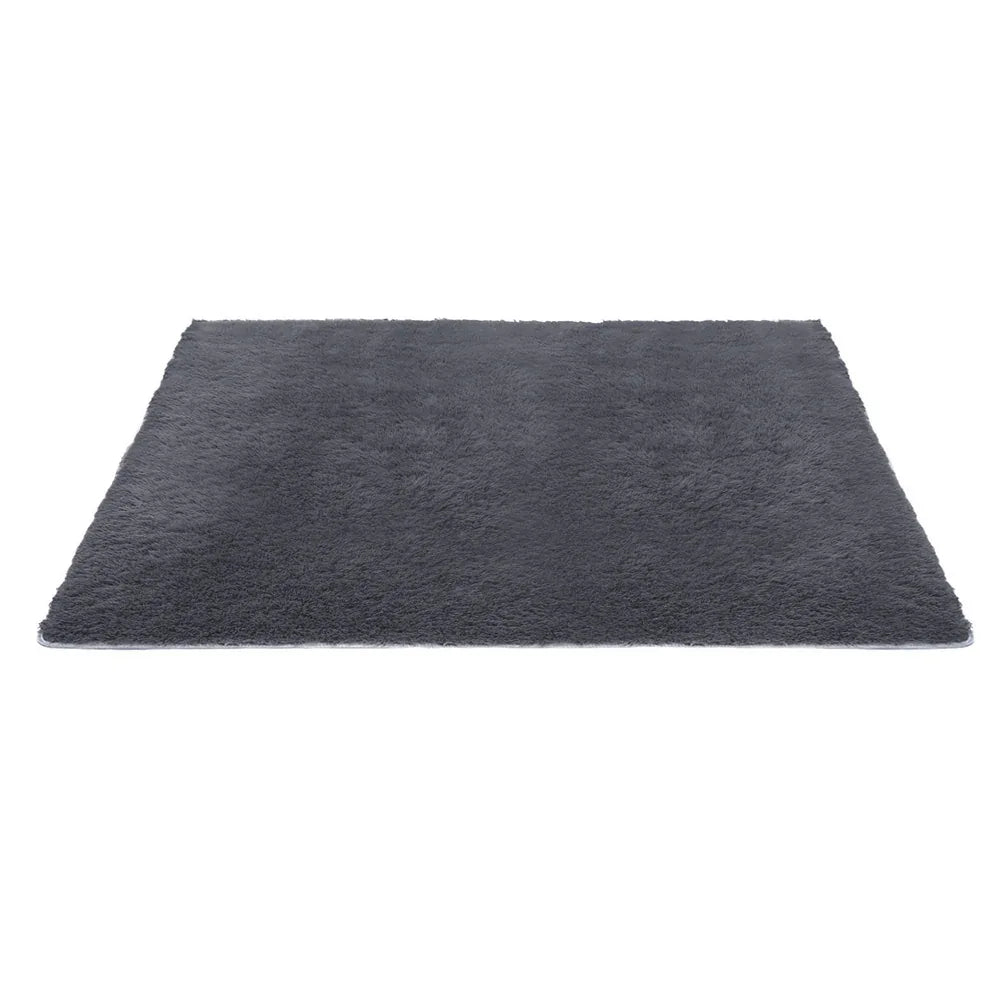 Artiss Floor Rug 200x230cm Plush Area Shaggy Rug Living Room Bedroom Carpet Grey - Mekamart Australia