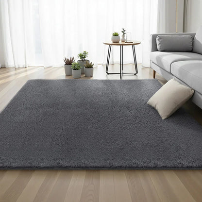 Artiss Floor Rug 200x230cm Plush Area Shaggy Rug Living Room Bedroom Carpet Grey - Mekamart Australia