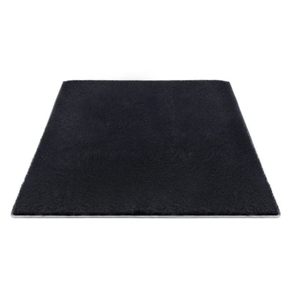 Artiss Floor Rug 200x290cm Plush Area Shaggy Rug Living Room Bedroom Carpet Black - Mekamart Australia