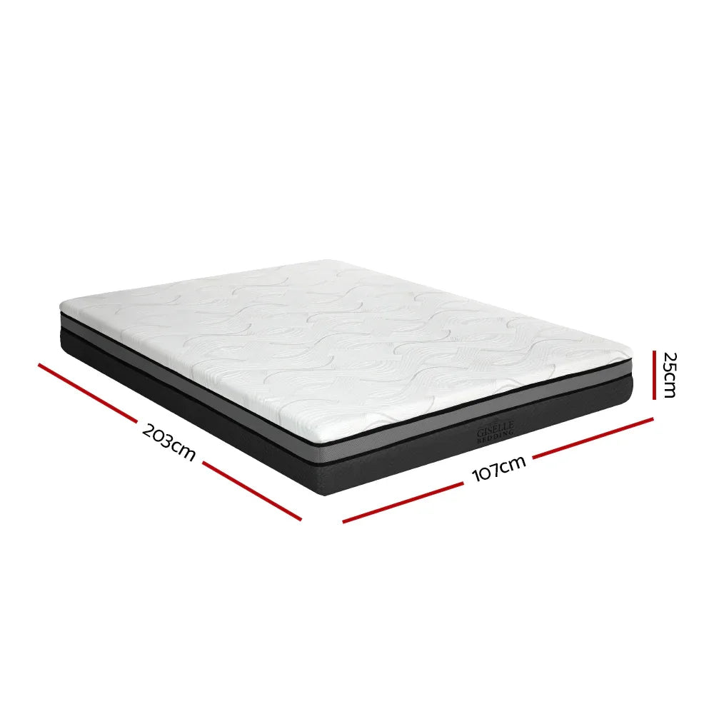 Giselle Bedding Memory Foam Mattress Bed Cool Gel Non Spring 25cm King Single - Mekamart Australia