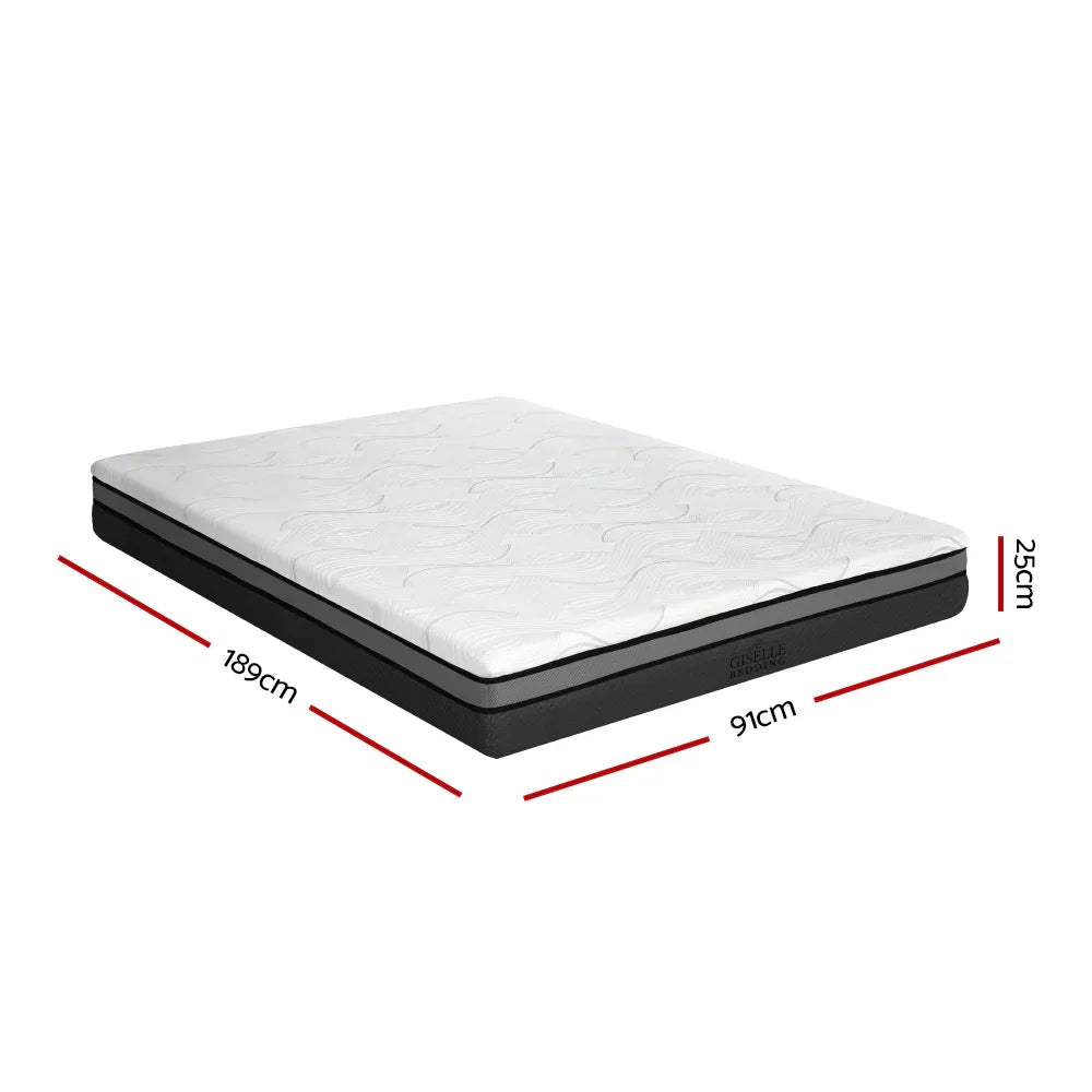 Giselle Bedding Memory Foam Mattress Bed Cool Gel Non Spring 25cm Single - Mekamart Australia