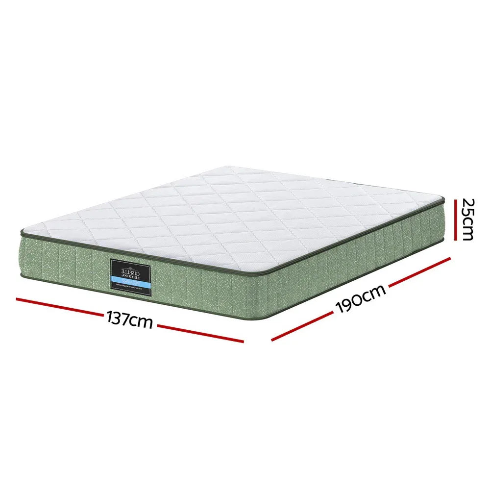 Giselle 25cm Memory Foam Mattress Dual Layer Zipper Cover Cool Charcoal Foam Mattresses Double - Mekamart Australia