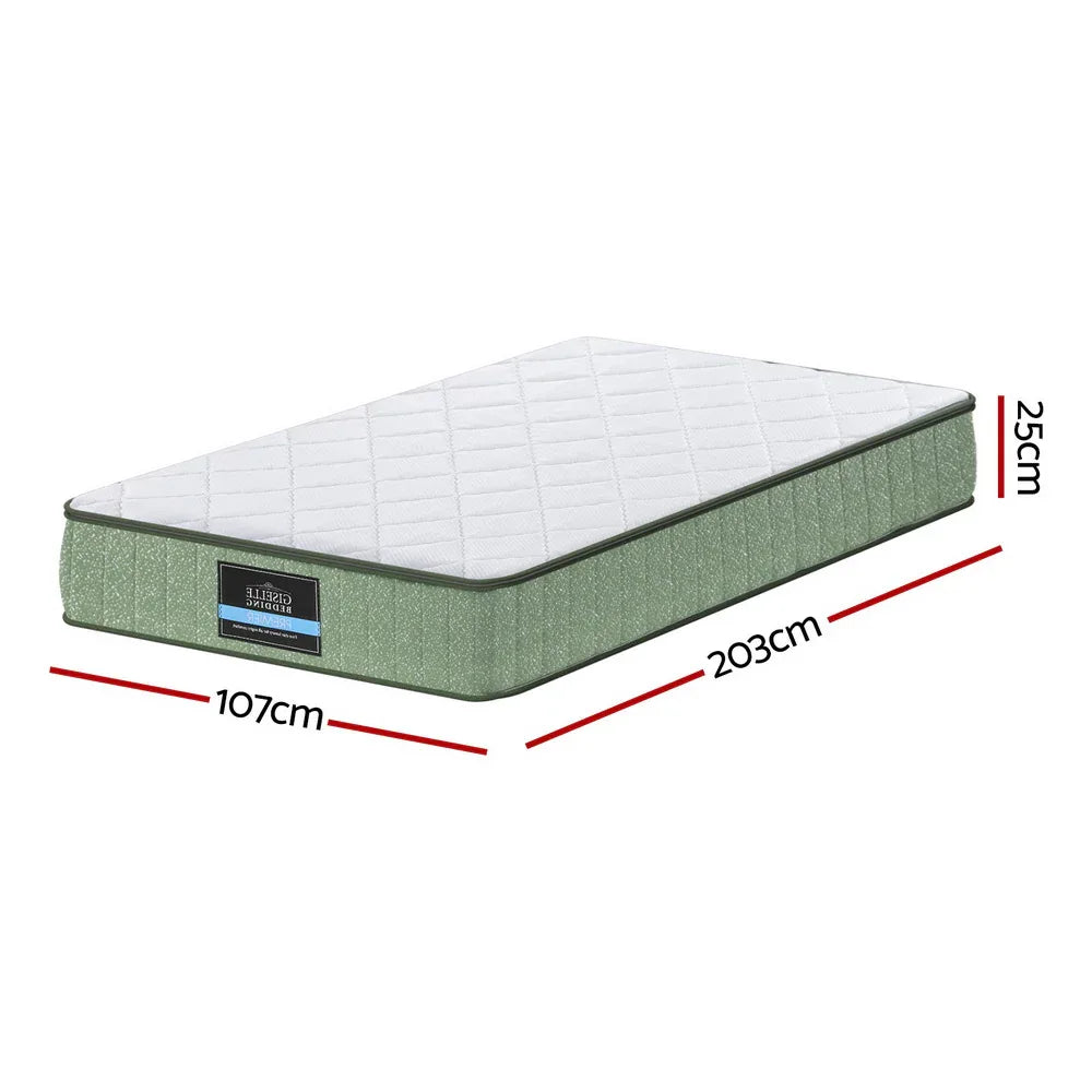 Giselle 25cm Memory Foam Mattress Dual Layer Zipper Cover Cool Charcoal Foam Mattresses King Single - Mekamart Australia