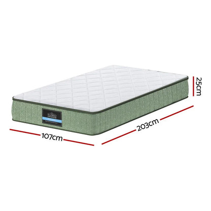 Giselle 25cm Memory Foam Mattress Dual Layer Zipper Cover Cool Charcoal Foam Mattresses King Single - Mekamart Australia