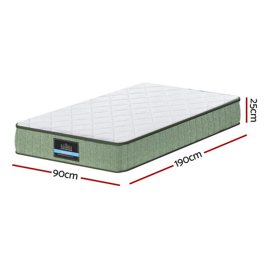 Giselle 25cm Memory Foam Mattress Dual Layer Zipper Cover Cool Charcoal Foam Mattresses Single - Mekamart Australia