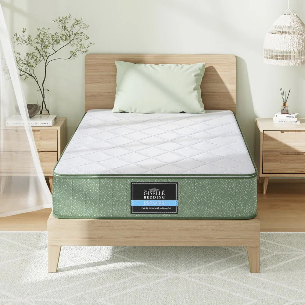 Giselle 25cm Memory Foam Mattress Dual Layer Zipper Cover Cool Charcoal Foam Mattresses Single - Mekamart Australia