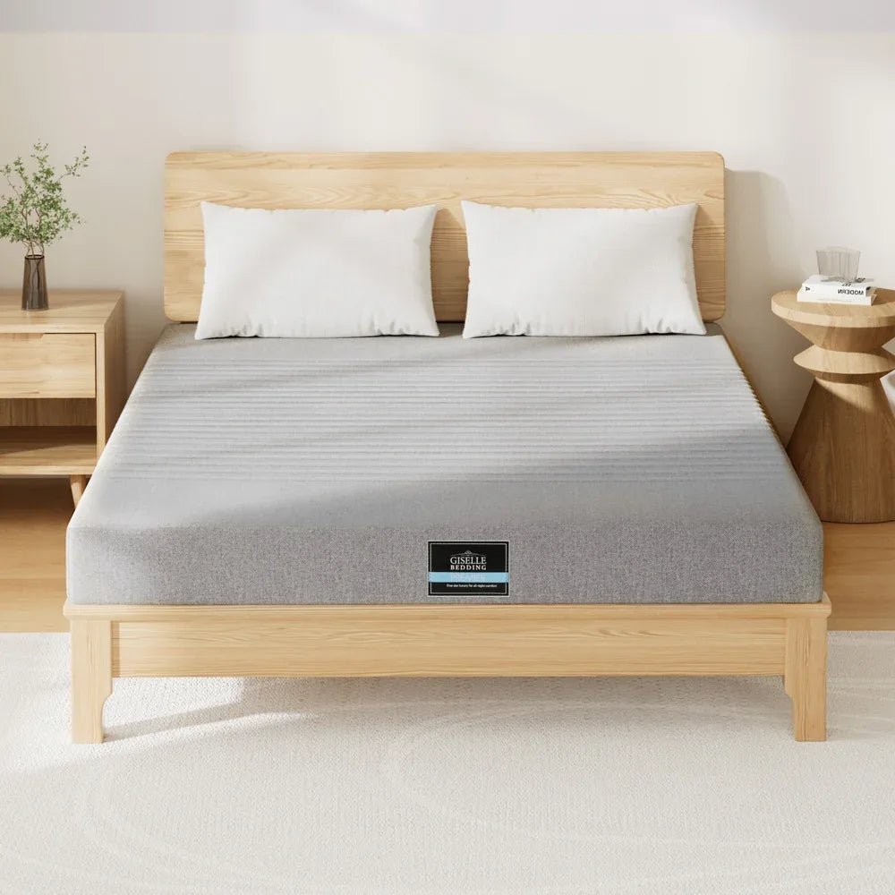 Giselle Bedding Cool Gel Memory Foam Mattress Charcoal 7-Zone Washable Bamboo Cover 15cm King - Mekamart Australia