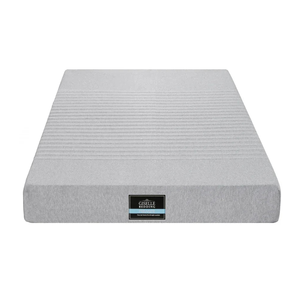 Giselle Bedding Cool Gel Memory Foam Mattress Charcoal 7-Zone Washable Bamboo Cover 15cm King Single - Mekamart Australia