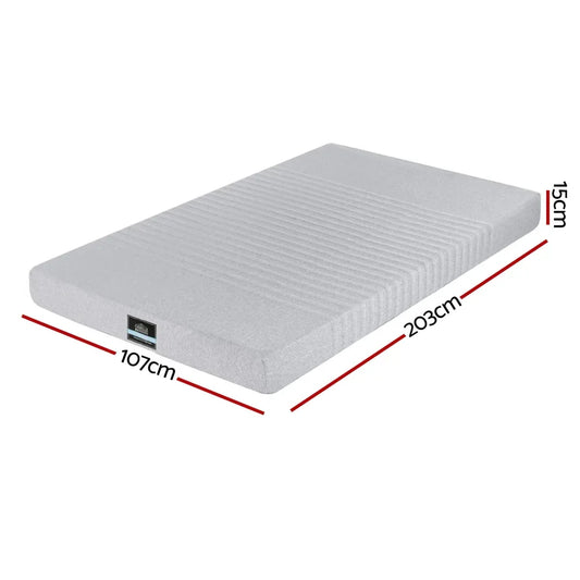 Giselle Bedding Cool Gel Memory Foam Mattress Charcoal 7-Zone Washable Bamboo Cover 15cm King Single - Mekamart Australia