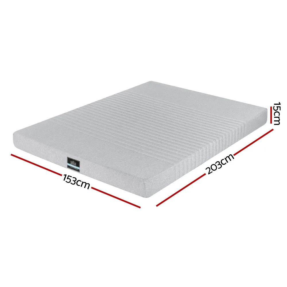 Giselle Bedding Cool Gel Memory Foam Mattress Charcoal 7-Zone Washable Bamboo Cover 15cm Queen - Mekamart Australia
