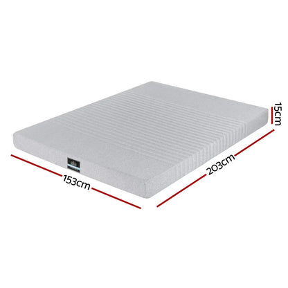 Giselle Bedding Cool Gel Memory Foam Mattress Charcoal 7-Zone Washable Bamboo Cover 15cm Queen - Mekamart Australia