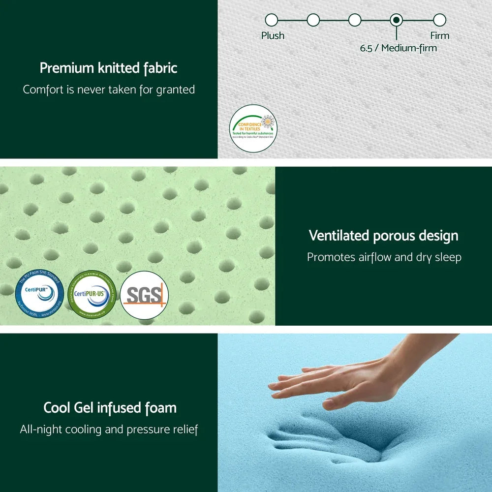 Giselle 20cm Memory Foam Mattress Green Tea King - Mekamart Australia