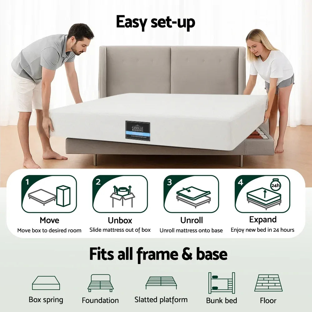 Giselle 20cm Memory Foam Mattress Green Tea King - Mekamart Australia