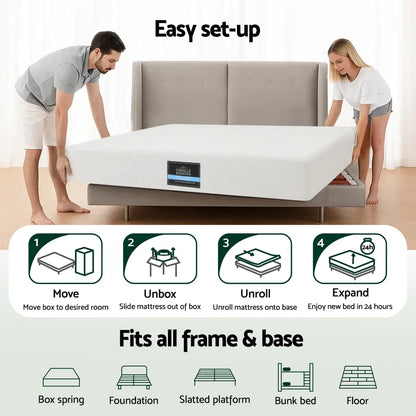 Giselle 20cm Memory Foam Mattress Green Tea King - Mekamart Australia