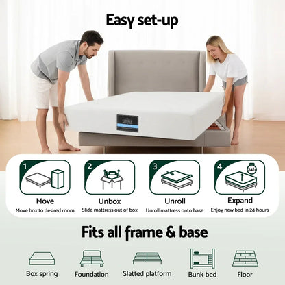Giselle 20cm Memory Foam Mattress Green Tea King Single - Mekamart Australia