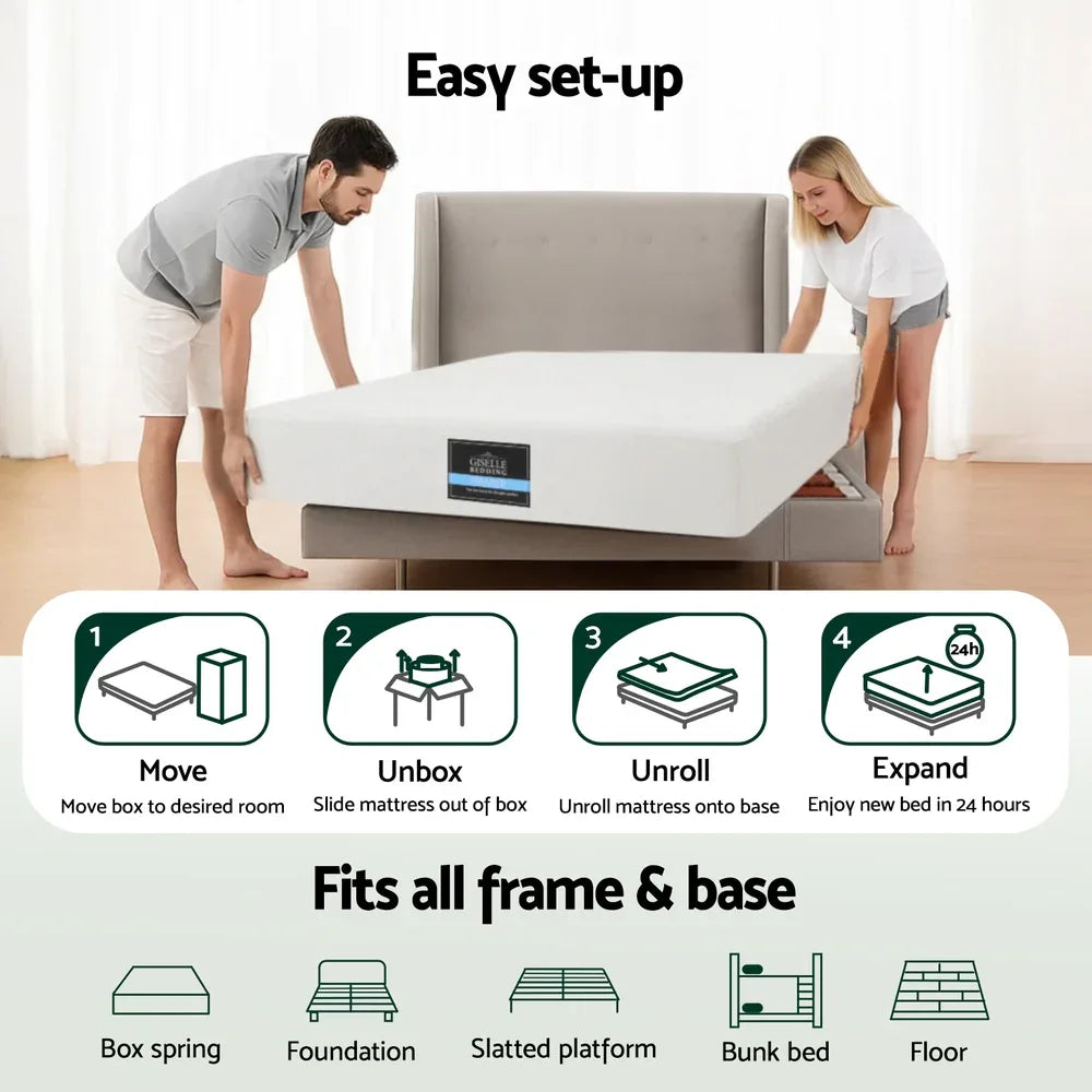 Giselle 20cm Memory Foam Mattress Green Tea Single - Mekamart Australia