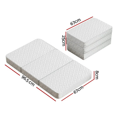 Giselle Bedding Foldable Mattress Folding Foam Cot Bed White - Mekamart Australia
