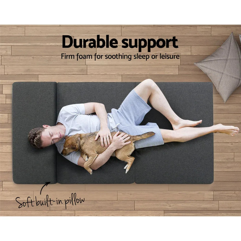 Giselle Bedding Foldable Mattress Folding Foam Bed Floor Mat Grey - Mekamart Australia
