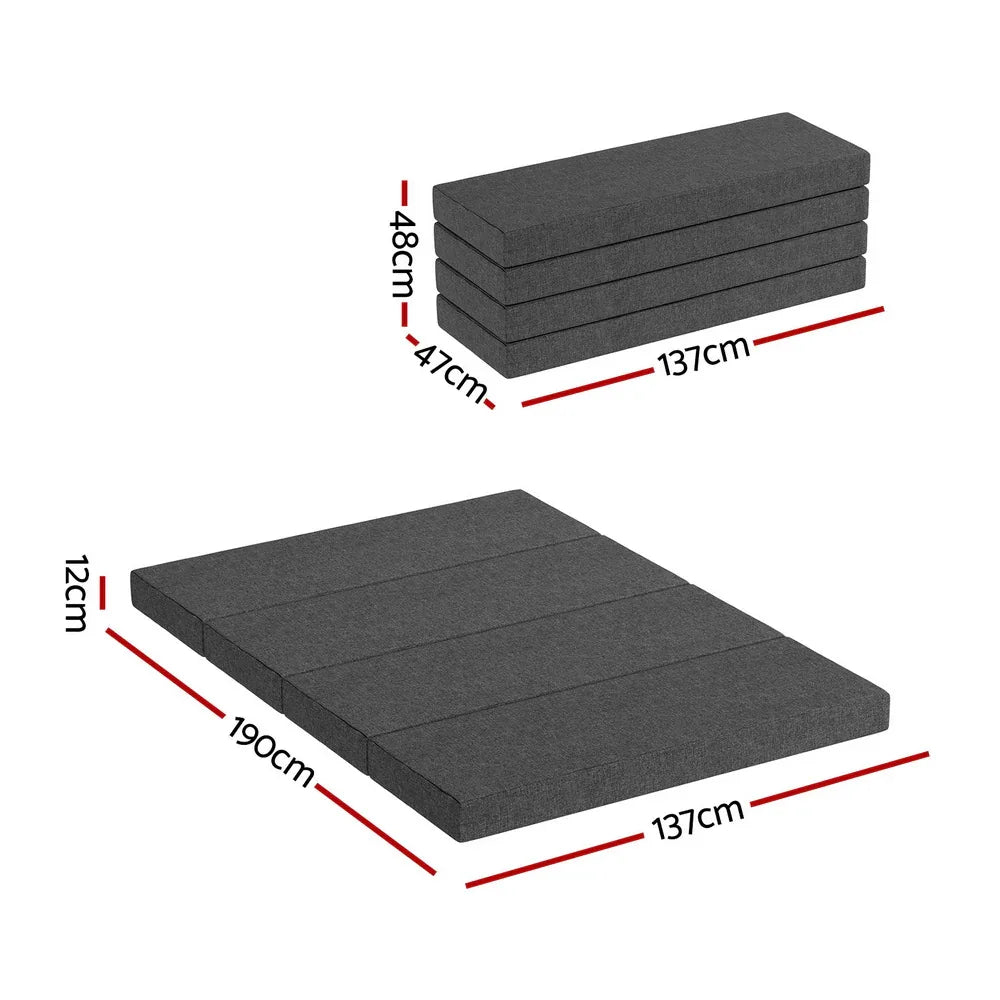 Giselle Bedding Foldable Mattress Folding Foam Mattresses Portable Mat Double - Mekamart Australia