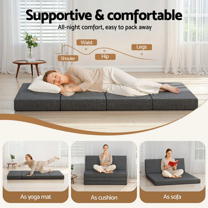 Giselle Bedding Foldable Mattress Folding Foam Mattresses Portable Mat Double - Mekamart Australia