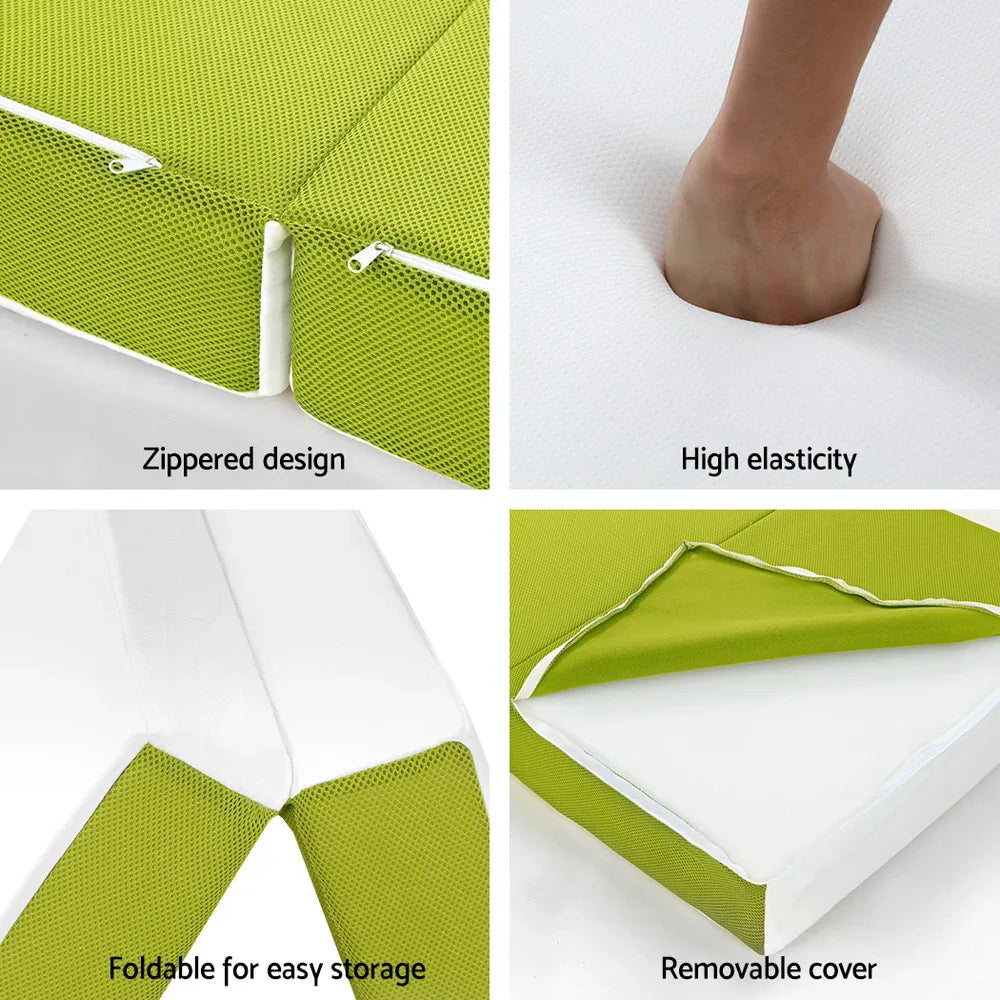Giselle Bedding Foldable Mattress Folding Foam Single Green - Mekamart Australia