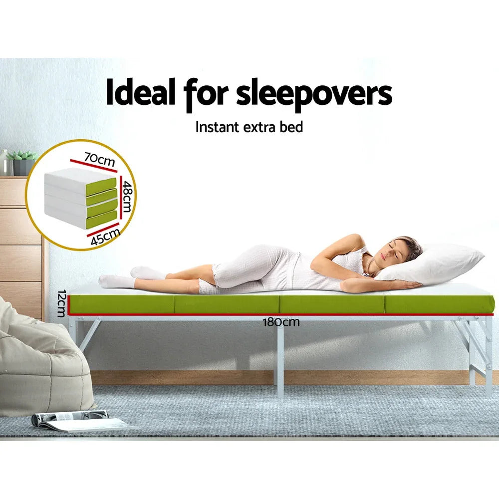 Giselle Bedding Foldable Mattress Folding Foam Single Green - Mekamart Australia