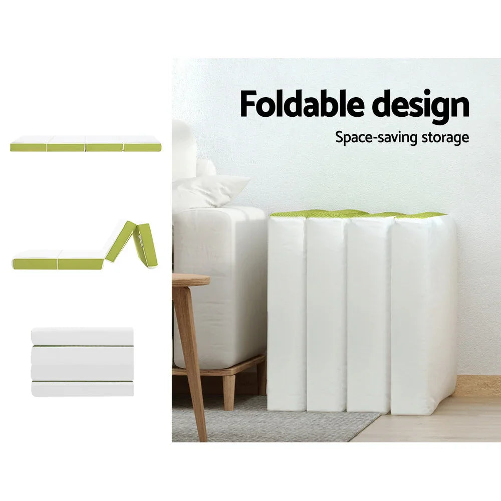Giselle Bedding Foldable Mattress Folding Foam Single Green - Mekamart Australia