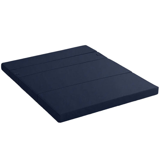 Giselle Foldable Mattress Folding Foam Mattresses Portable Floor Mat Blue Double - Mekamart Australia