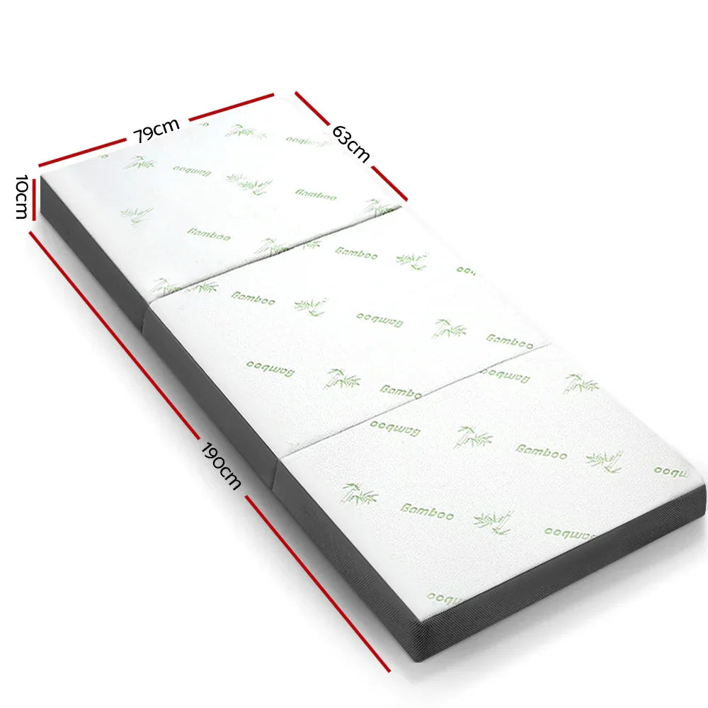 Giselle Bedding Foldable Mattress Folding Foam Single Bamboo - Mekamart Australia